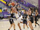 LHS girls' basketball player Jezza Tamayo looks to score in the Tigers' win over visiting Mt. Whitney Wednesday night.